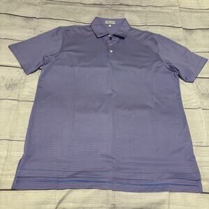 Peter Millar Shirt Mens Large Summer Comfort Golf Polo Shirt Pink Blue Striped